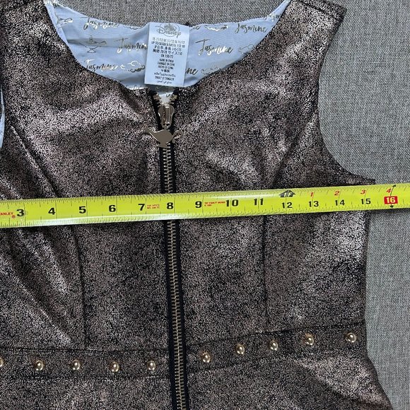 Disney Store Aladdin Princess Jasmine Fit & Flare Dress Girl 11/12 Gold Metallic - Picture 10 of 12